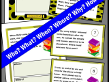Elementary Teacher Worksheets or Summarizing Activities Bundle Wh Questions Worksheets & Task Cards