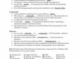 Elements Compounds Mixtures Worksheet Answers Also Worksheet Elements Pounds Mixtures Brunokone and Answers