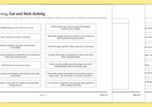 Energy Review Worksheet Along with Advantages and Disadvantages Of Renewable Energy Cut and Stick