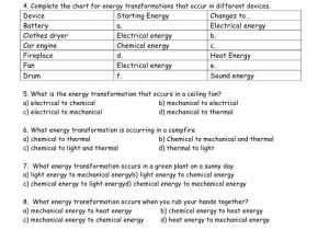 Energy Transformation Worksheet and Worksheets 47 Best Energy Transformation Worksheet Hi Res