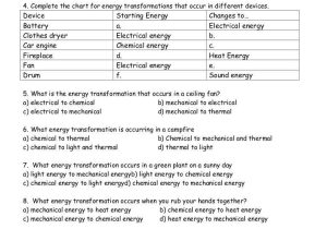 Energy Transformation Worksheet Pdf or 25 Inspirational forms Energy Worksheet Answers