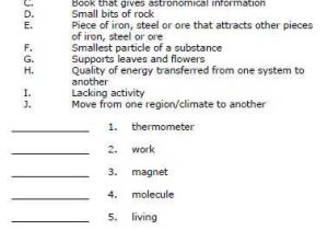 Energy Vocabulary Worksheet with Science Vocabulary Review Science Worksheet Sample