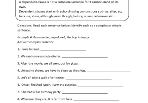 English Worksheets for Grade 1 Along with Plex or Simple Sentences Worksheet Mona Pinterest