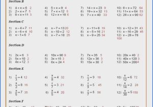 Equations and Inequalities Worksheet and Linear Equations Worksheet