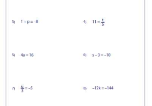Equations and Inequalities Worksheet and This Collection Of Worksheets Incorporates One Step Equations Two