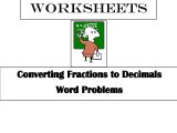 Equivalent Expressions Worksheet or Converting Fractions to Decimals Word Problems 4 Worksheets