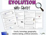 Evolution Vocabulary Worksheet with Evidence for Evolution Webquest