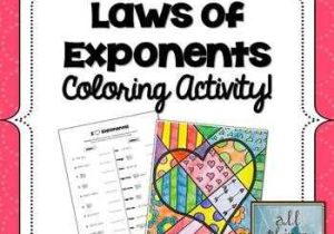 Exponent Rules Worksheet Answer Key and Exponent Rules Laws Of Exponents Coloring Activity