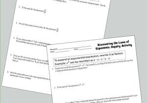 Exponential Growth and Decay Worksheet Answer Key and Discovering Laws Of Exponents Inquiry Activity Product Quotient