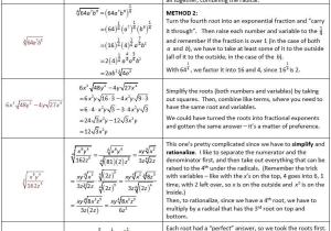 Exponents and Radicals Worksheet as Well as More Examples Of Simplifying Radical Expressions