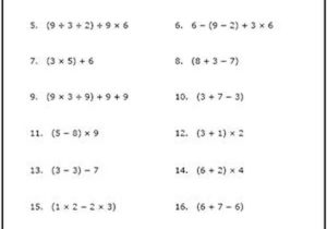 Exponents Worksheets 6th Grade with Printable order Of Operation Worksheets