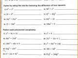 Factoring Difference Of Squares Worksheet Answers and Factoring the Difference Two Squares Worksheet Answers Gallery
