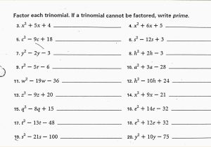 Factoring Perfect Square Trinomials Worksheet Along with Ziemlich Factoring Arbeitsblatt Algebra 1 Fotos Mathe Arbeitsblatt