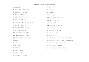 Factoring Quadratic Expressions Worksheet with Factoring by Grouping Worksheet Answers Image Collections