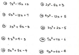 Factoring Quadratic Trinomials Worksheet together with Math Factoring Worksheets Grade Polynomials Worksheet Trinomials