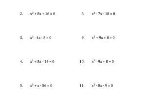 Factoring Quadratics Worksheet Along with Factoring Quadratics Worksheet Math Drills