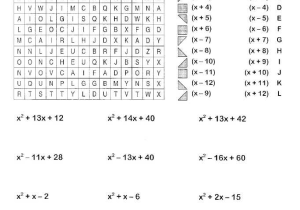 Factoring Quadratics Worksheet Answers or Easy Factoring Search and Shade Algebra Pinterest