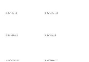 Factoring Quadratics Worksheet Answers or Printables Factoring Trinomials Worksheet Answers Freegamesfriv