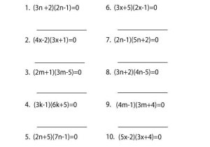 Factoring Review Worksheet Also Quadratic Factoring Algebra 2 Worksheet