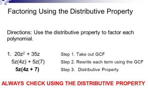 Factoring Using the Distributive Property Worksheet 10 2 Answers with Swbat… Find the Gcf Of whole Numbers and Monomials Mon 4 11 Agenda