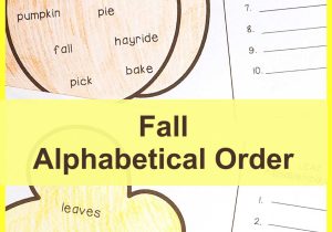 Fall Worksheets for Kindergarten Also Fall Alphabetical order Center