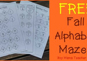 Fall Worksheets for Kindergarten or Boy Mama Teacher Mama Free Fall Alphabet Mazes