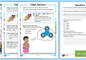 Fidget Spinner Worksheets with Ks1 Fid Spinners Differentiated Reading Prehension