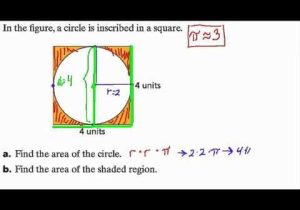 Finding area Of Shaded Region Worksheet and Circle Inscribed In A Square