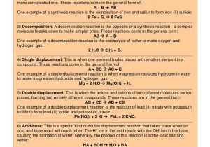 Five Types Of Chemical Reaction Worksheet and 137 Best Chemistry Reactions Images On Pinterest