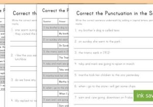 Fix the Sentence Worksheets together with Correct the Punctuation In the Sentence Differentiated Worksheet