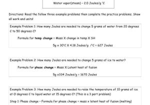 Force Practice Problems Worksheet Answers with Worksheet 3 Heat and Heat Calculations Kidz Activities