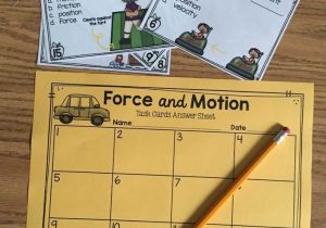 Forces and Friction Practice Worksheet Answer Key with force and Motion Task Cards
