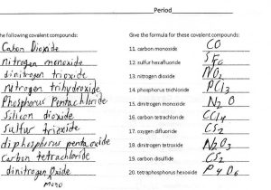 Formulas with Polyatomic Ions Worksheet Answers Also Worksheets 42 Awesome Naming Covalent Pounds Worksheet High