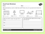Fossil formation Worksheet with Fossil Fuel Worksheet Fossil Fuels Renewable Energy Energy