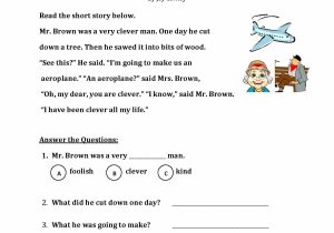 Free 1st Grade Comprehension Worksheets Along with Reading Prehension for 2nd Grade Free Worksheets and Excel Free