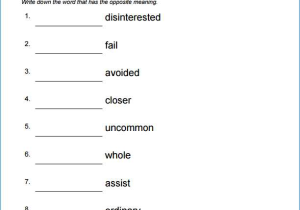 Free 5th Grade Vocabulary Worksheets as Well as Grade 5 Vocabulary Antonyms Becc S Board Pinterest