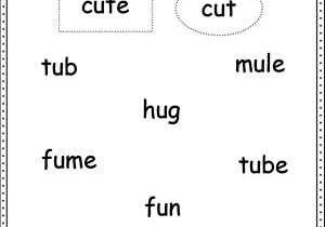 Free Cutting Worksheets Along with Vowels Short or Long U sound Words