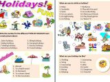 Free English Worksheets and English Stuff Esl Summer Holidays Intermediate