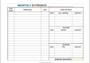 Free Monthly Budget Worksheet and Monthly Bills Worksheet Guvecurid