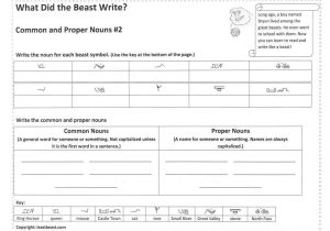 Free Noun Worksheets with Free Noun Worksheet Translate What the Beast Wrote and Identify the