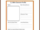 Free Printable Bible Study Worksheets Also Unbelievable Kids Bible Study Worksheets Character Profile Sheet