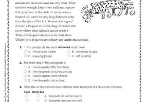 Free Printable Main Idea Worksheets or Grade 4 Prehension Worksheets Worksheets for All