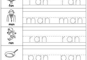Free Printable Preschool Worksheets Tracing Letters with Word Tracing An Words