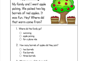 Free Reading Comprehension Worksheets for 3rd Grade and Kindergarten Grade 1 Reading Passages Descargardropbox Kindergarten