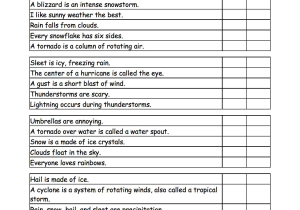 Free Reading Comprehension Worksheets for 3rd Grade or Weather Related Reading Prehension Activities at