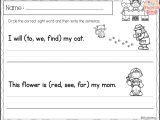 Free Sentence Scramble Worksheets and Sentence Writing Worksheets for Kindergarten Unique Sight Word