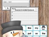 Free Sentence Scramble Worksheets together with Snowman Sentence Scrambles