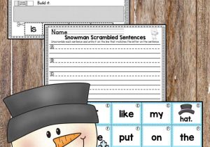 Free Sentence Scramble Worksheets together with Snowman Sentence Scrambles