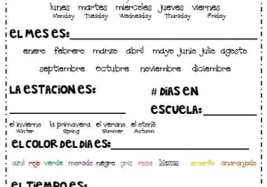 Free Spanish Worksheets together with Spanish Calendar Journal[5] ]