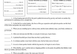 Friction and Gravity Lesson Quiz Worksheet Along with 3 Laws Of Motion Worksheets